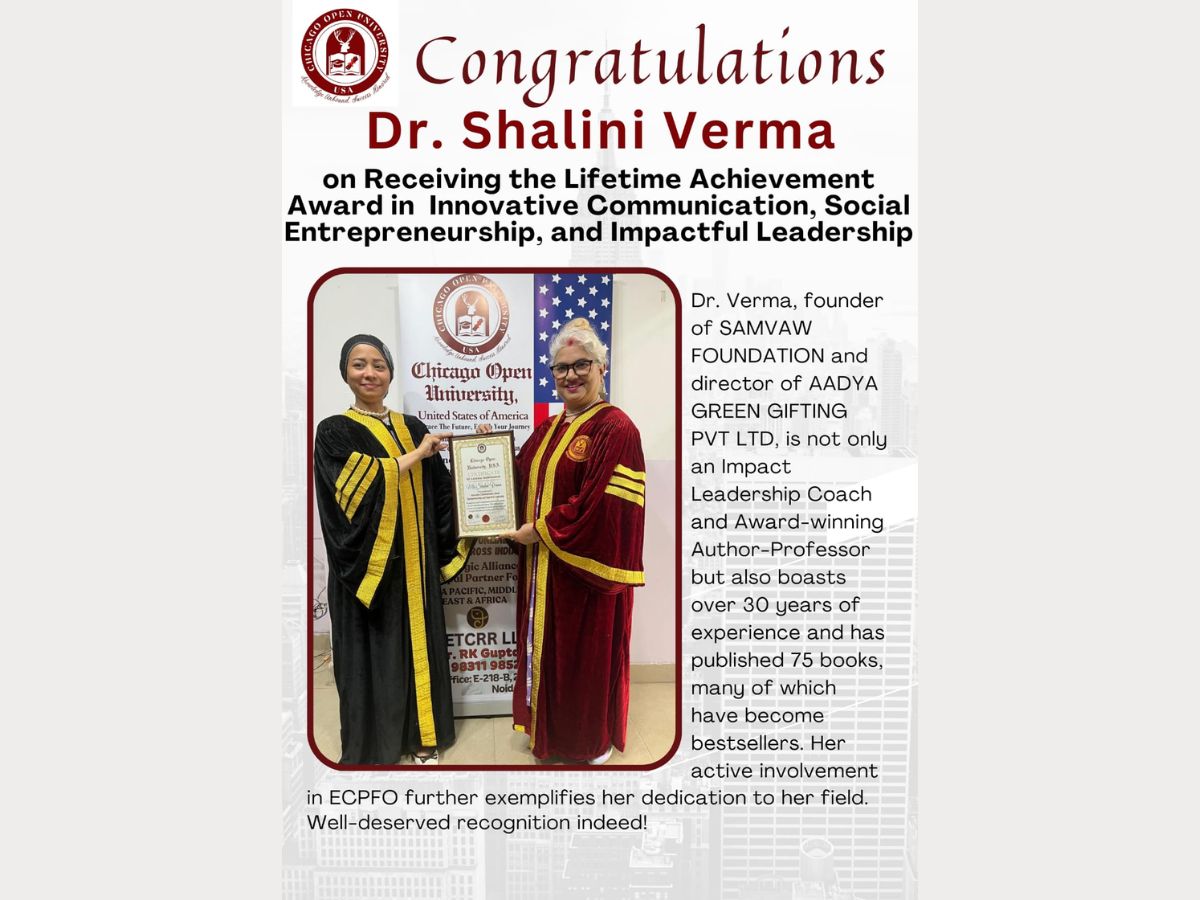 Dr. Shalini Verma on a Lifoholic Voyage, Driving Green Education and Societal Transformation