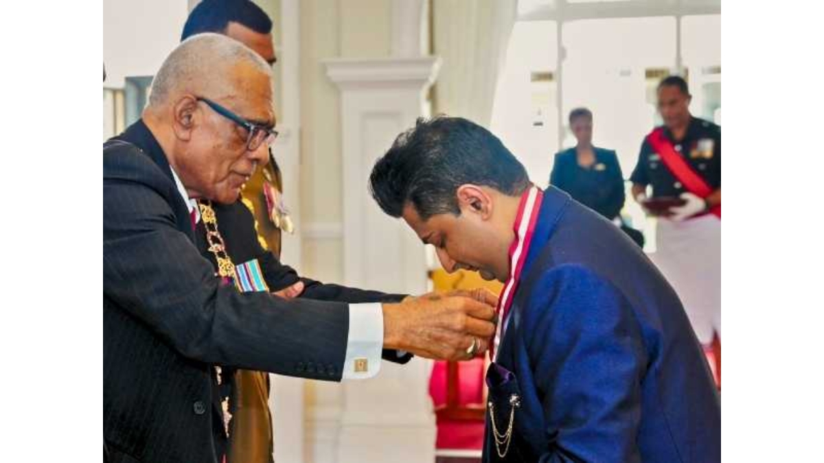 Bollywood singer Sumeet Tappoo awarded Fiji’s highest civilian honour for humanitarian work