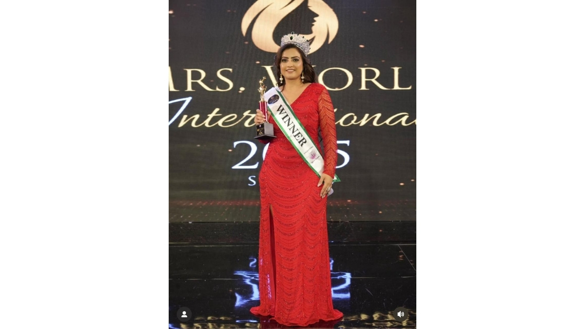 Fashion Designer Saloni Malhotra Crowned Mrs. World International 2025
